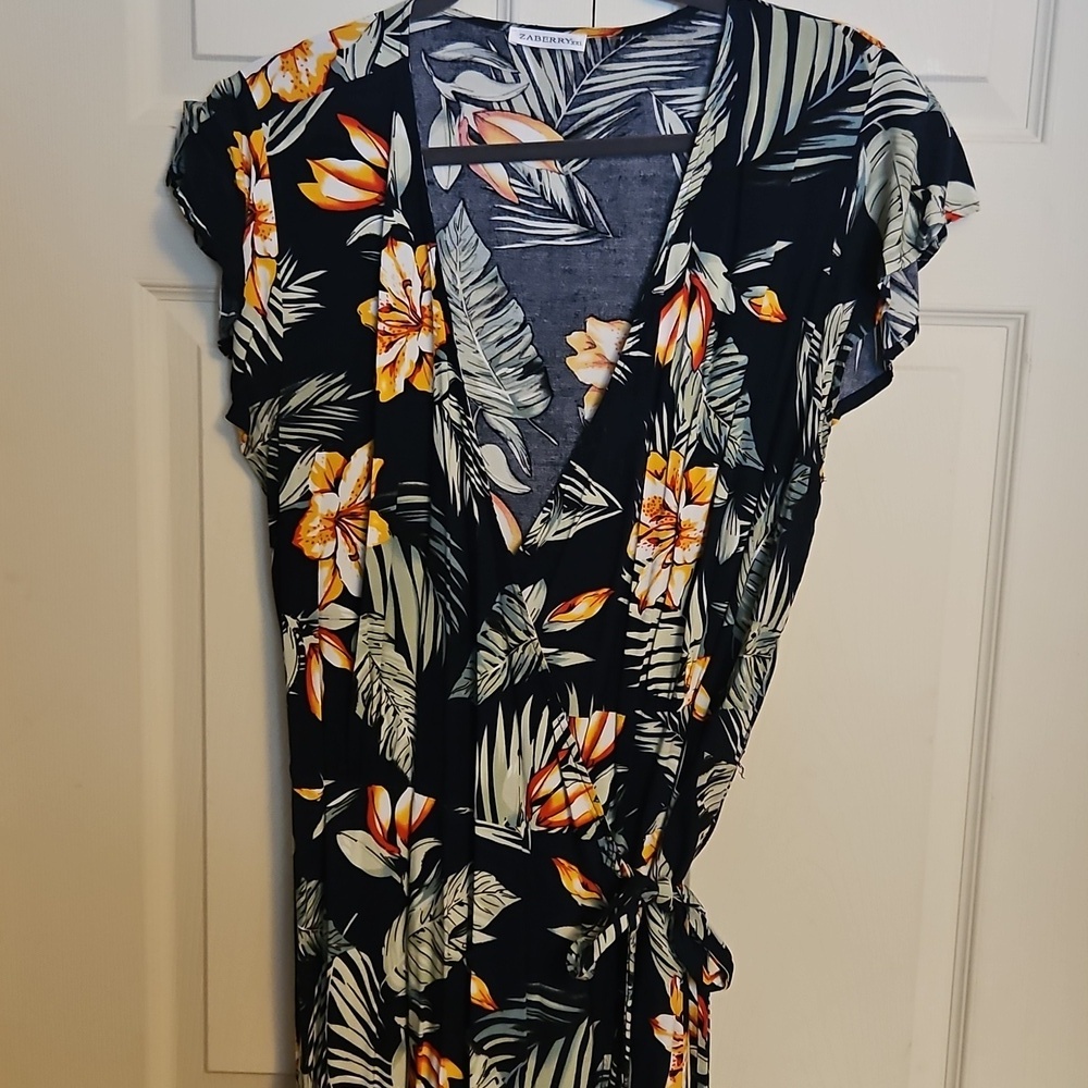 Floral Maxi Wrap Dress Xxl - Picture 2 of 4